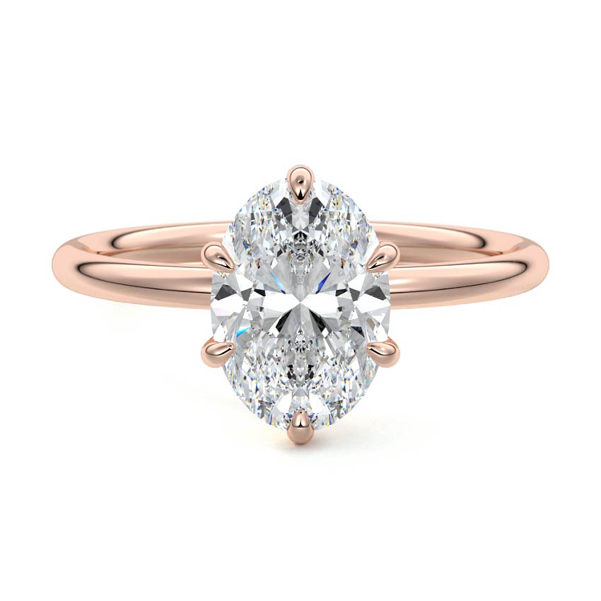 Serena - Oval Rose Gold Lab Grown Diamond Engagement Ring | Nura Lab