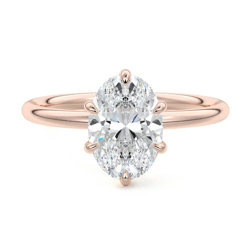 Serena - Oval Rose Gold Lab Grown Diamond Engagement Ring | Nura Lab