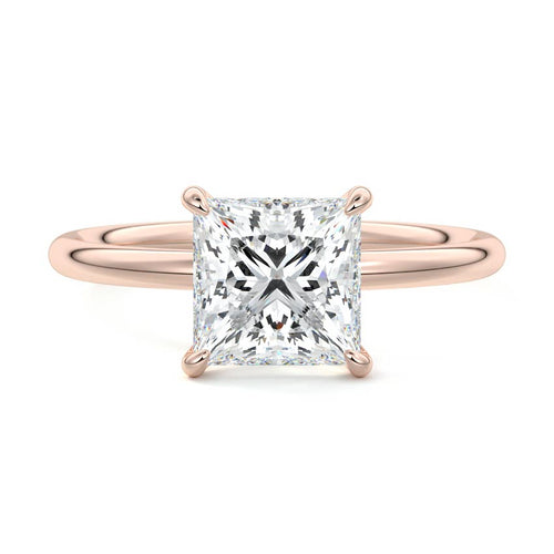 Serena - Princess Rose Gold Lab Grown Diamond Engagement Ring | Nura Lab