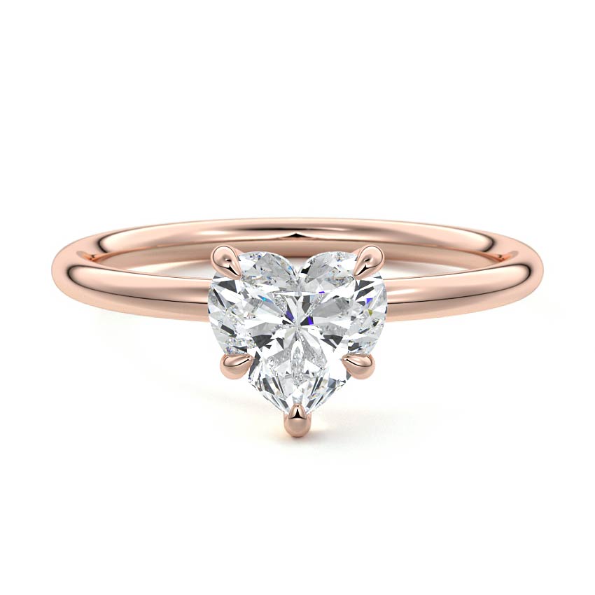 Serena - Heart Rose Gold Lab Grown Diamond Engagement Ring | Nura Lab