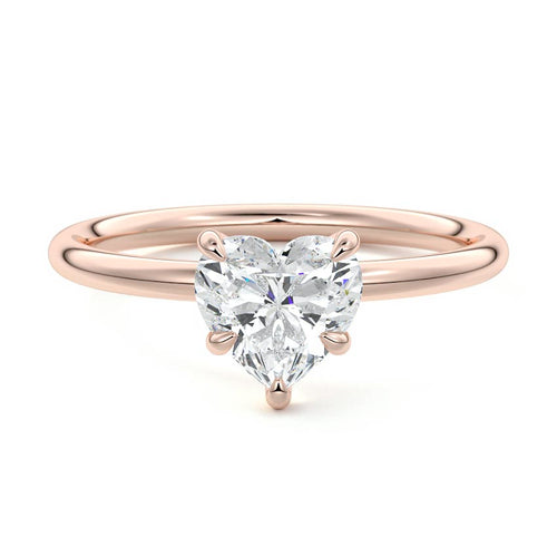 Serena - Heart Rose Gold Lab Grown Diamond Engagement Ring | Nura Lab
