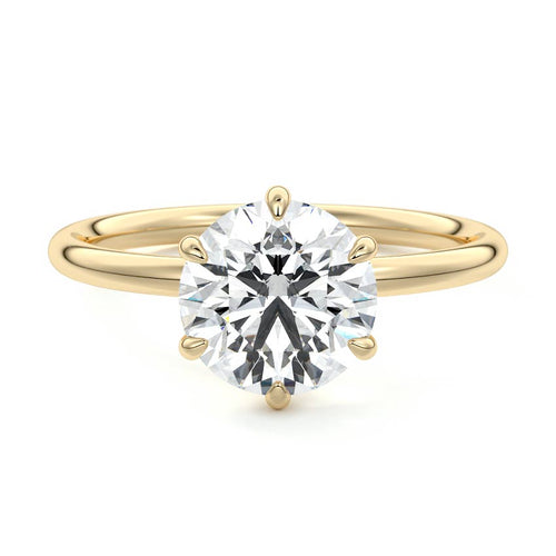 Serena - Round Yellow Gold Lab Grown Diamond Engagement Ring | Nura Lab