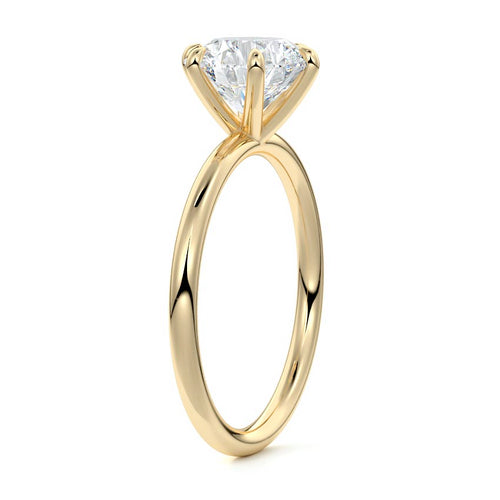 Serena - Round Yellow Gold Engagement Ring Angle View | Nura Lab