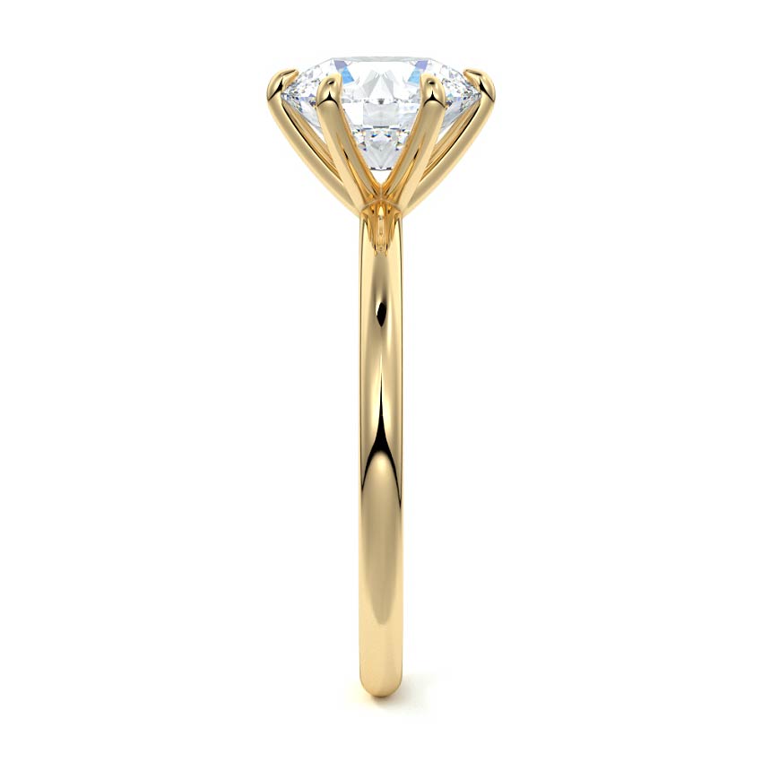 Serena - Round Yellow Gold Engagement Ring Profile View | Nura Lab