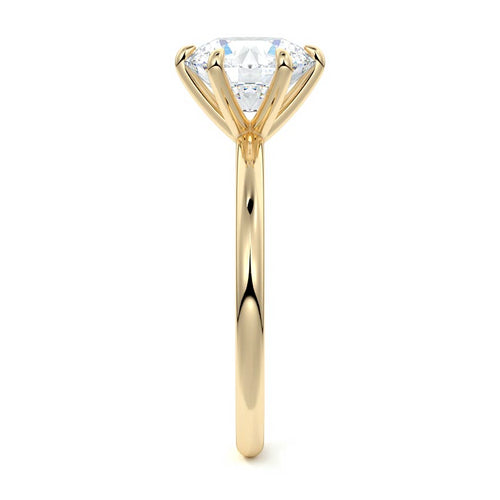 Serena - Round Yellow Gold Engagement Ring Profile View | Nura Lab