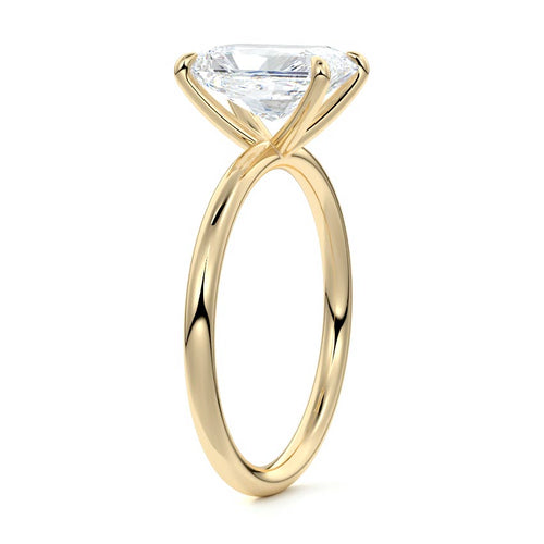 Serena - Radiant Yellow Gold Engagement Ring Angle View | Nura Lab