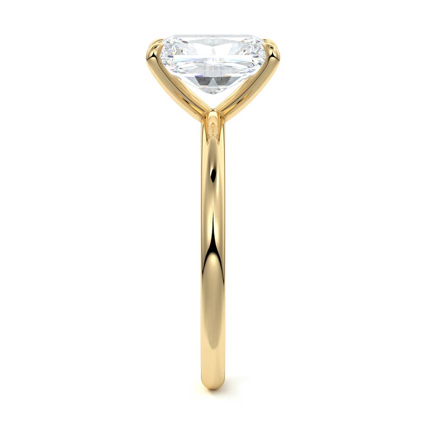 Serena - Radiant Yellow Gold Engagement Ring Profile View | Nura Lab
