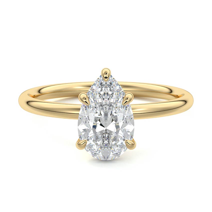 Serena - Pear Yellow Gold Lab Grown Diamond Engagement Ring | Nura Lab
