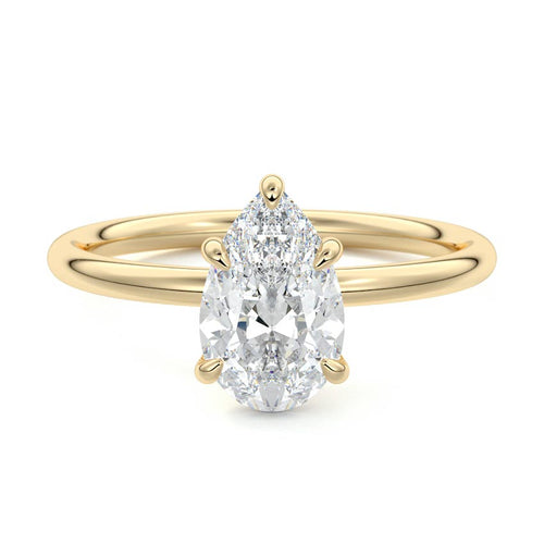 Serena - Pear Yellow Gold Lab Grown Diamond Engagement Ring | Nura Lab