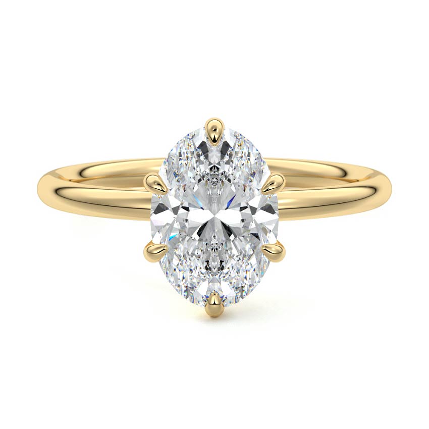 Serena - Oval Yellow Gold Lab Grown Diamond Engagement Ring | Nura Lab