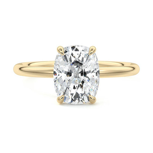 Serena - Cushion Yellow Gold Lab Grown Diamond Engagement Ring | Nura Lab
