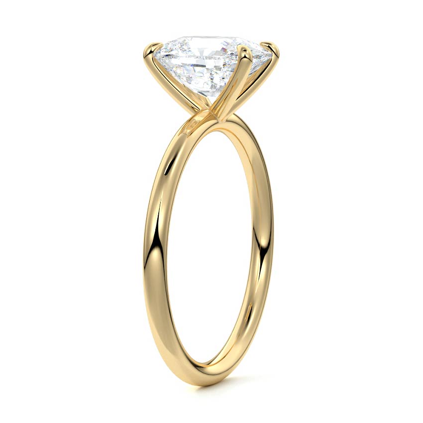 Serena - Cushion Yellow Gold Engagement Ring Angle View | Nura Lab