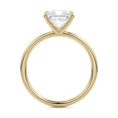 Serena - Princess Yellow Gold Engagement Ring Angle View | Nura Lab