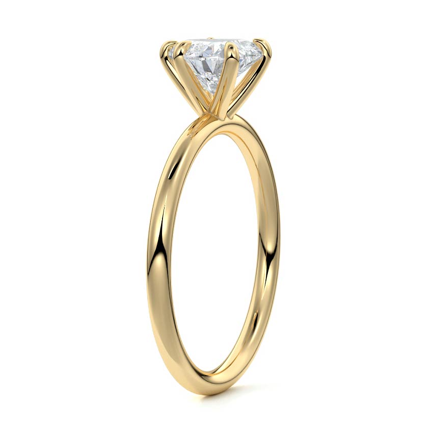 Serena - Heart Yellow Gold Engagement Ring Angle View | Nura Lab