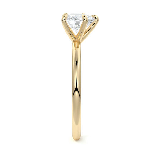 Serena - Heart Yellow Gold Engagement Ring Side View | Nura Lab
