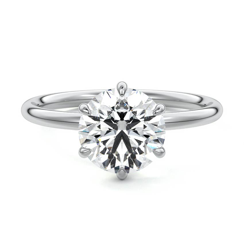 Serena - Round White Gold Lab Grown Diamond Engagement Ring | Nura Lab