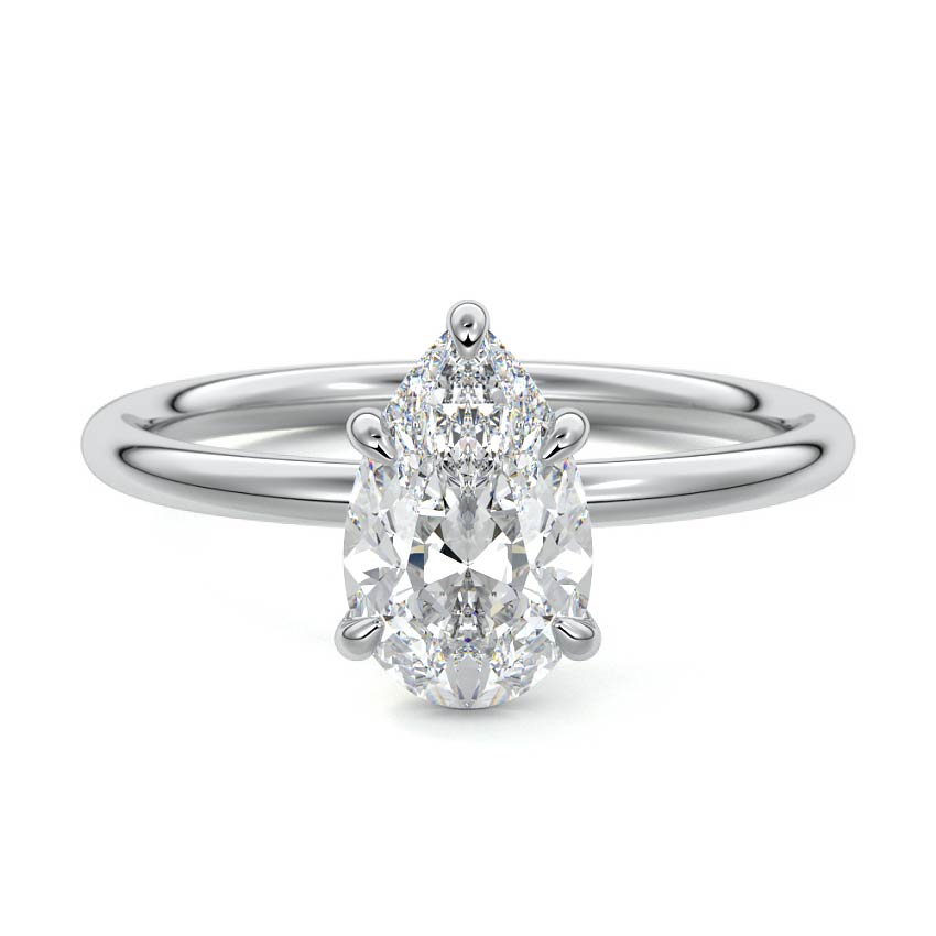 Serena - Pear White Gold Lab Grown Diamond Engagement Ring | Nura Lab