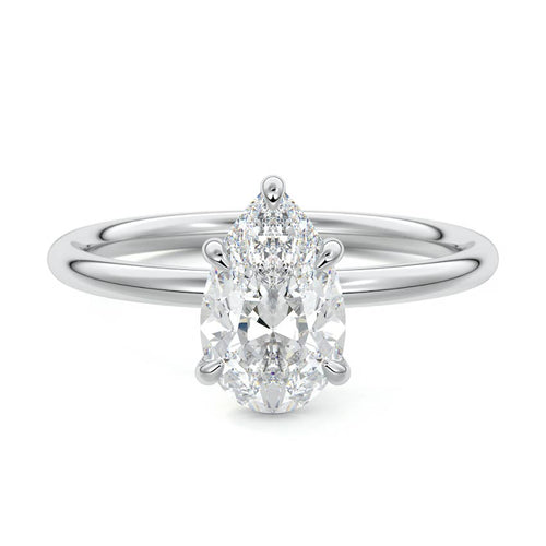 Serena - Pear White Gold Lab Grown Diamond Engagement Ring | Nura Lab