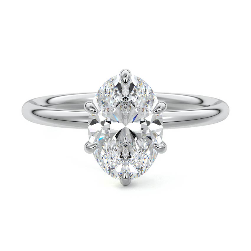 Serena - Oval White Gold Lab Grown Diamond Engagement Ring | Nura Lab