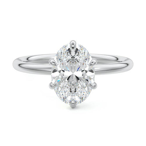 Serena - Oval White Gold Lab Grown Diamond Engagement Ring | Nura Lab