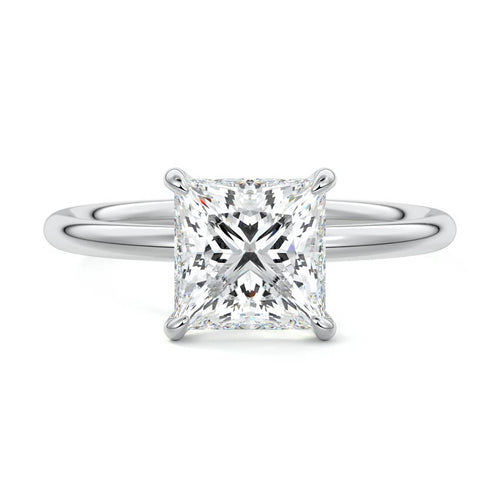 Serena - Princess White Gold Lab Grown Diamond Engagement Ring | Nura Lab