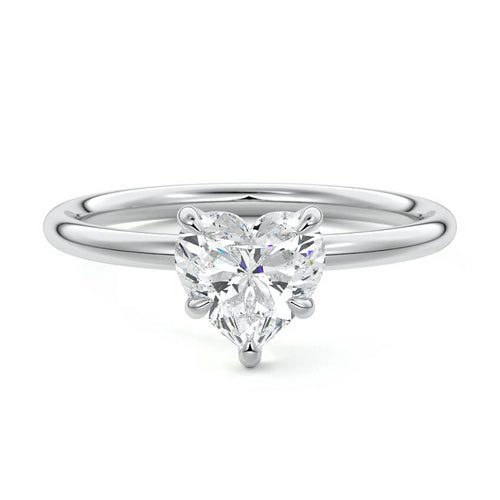 Serena - Heart White Gold Lab Grown Diamond Engagement Ring | Nura Lab
