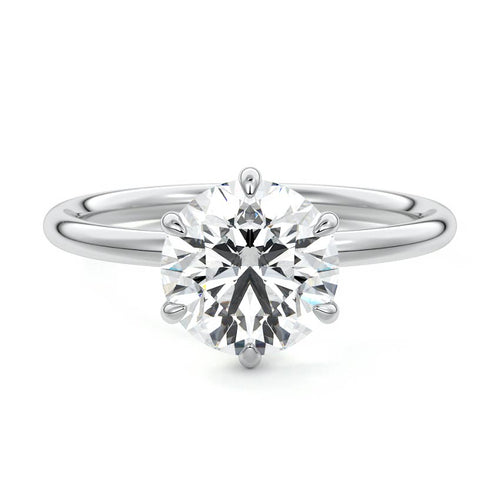 Serena round twisted cathedral solitaire lab grown diamond engagement ring in platinum