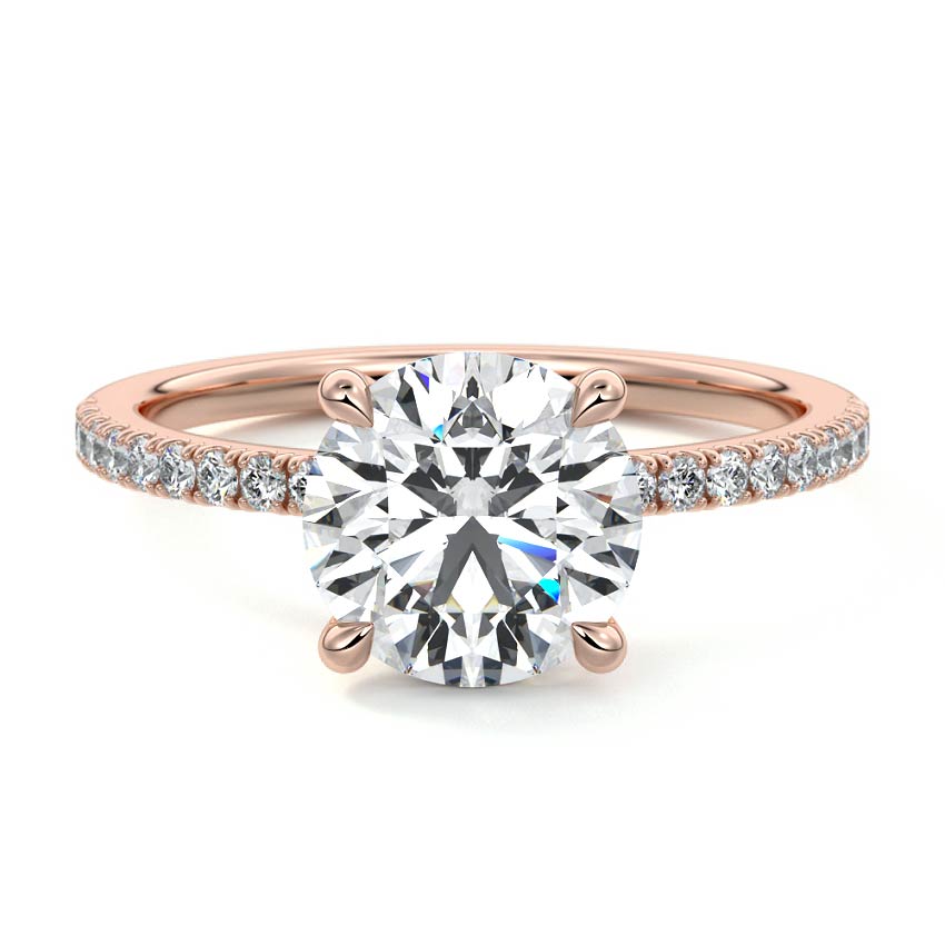 Silvia - Round Rose Gold Lab Grown Diamond Engagement Ring | Nura Lab