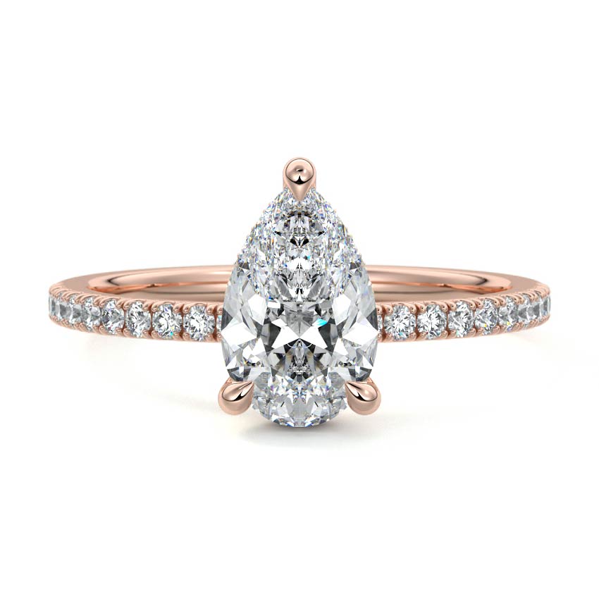 Silvia - Pear Rose Gold Lab Grown Diamond Engagement Ring | Nura Lab