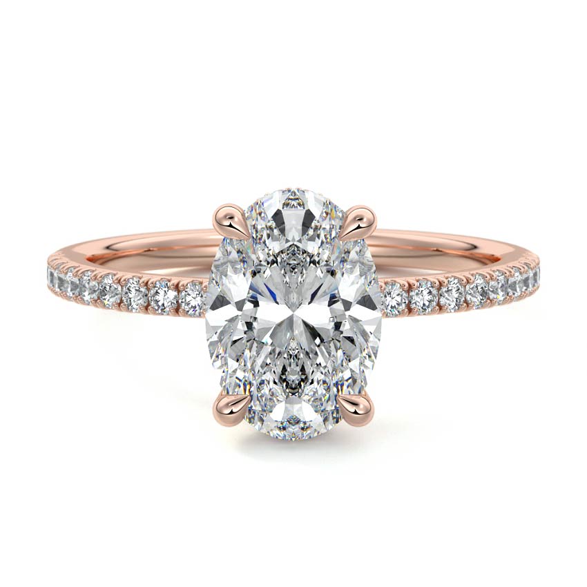 Silvia - Oval Rose Gold Lab Grown Diamond Engagement Ring | Nura Lab