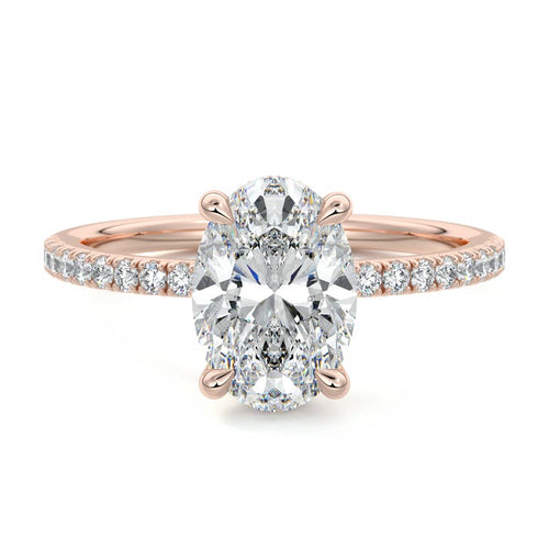 Silvia - Oval Rose Gold Lab Grown Diamond Engagement Ring | Nura Lab