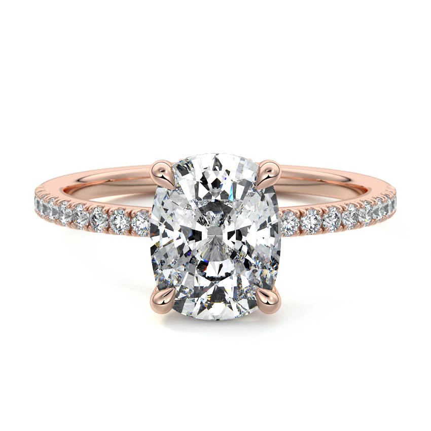 Silvia - Cushion Rose Gold Lab Grown Diamond Engagement Ring | Nura Lab
