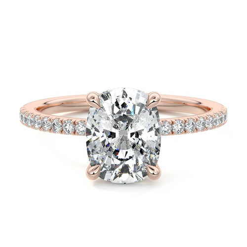 Silvia - Cushion Rose Gold Lab Grown Diamond Engagement Ring | Nura Lab