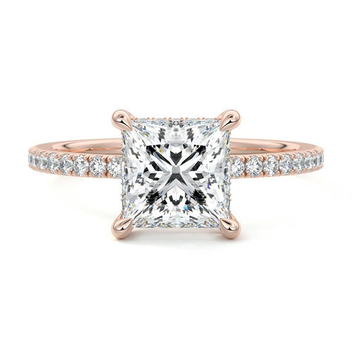 Silvia - Princess Rose Gold Lab Grown Diamond Engagement Ring | Nura Lab