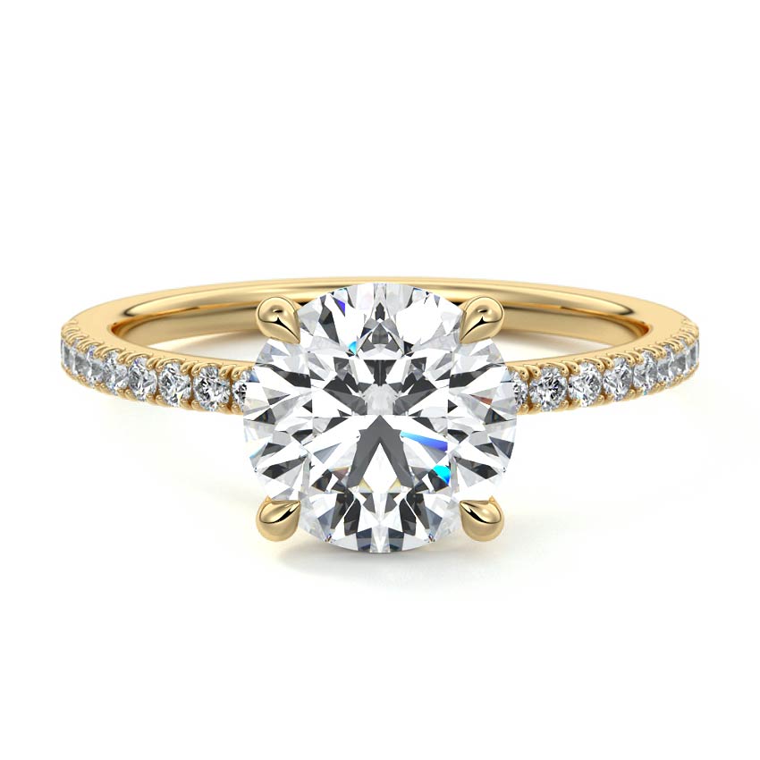 Silvia - Round Yellow Gold Lab Grown Diamond Engagement Ring | Nura Lab
