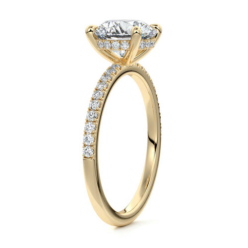 Silvia - Round Yellow Gold Engagement Ring Side View | Nura Lab