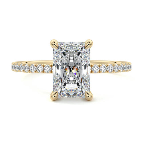 Silvia - Radiant Yellow Gold Lab Grown Diamond Engagement Ring | Nura Lab