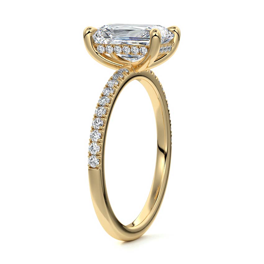 Silvia - Radiant Yellow Gold Lab Grown Diamond Engagement Ring | Nura Lab