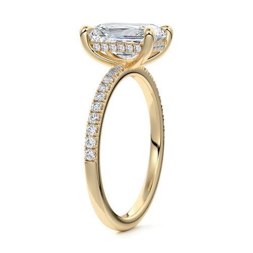 Silvia - Radiant Yellow Gold Lab Grown Diamond Engagement Ring | Nura Lab
