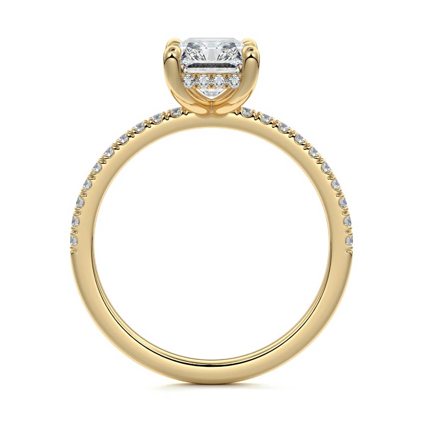 Silvia - Radiant Yellow Gold Lab Grown Diamond Engagement Ring | Nura Lab