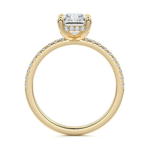Silvia - Radiant Yellow Gold Lab Grown Diamond Engagement Ring | Nura Lab