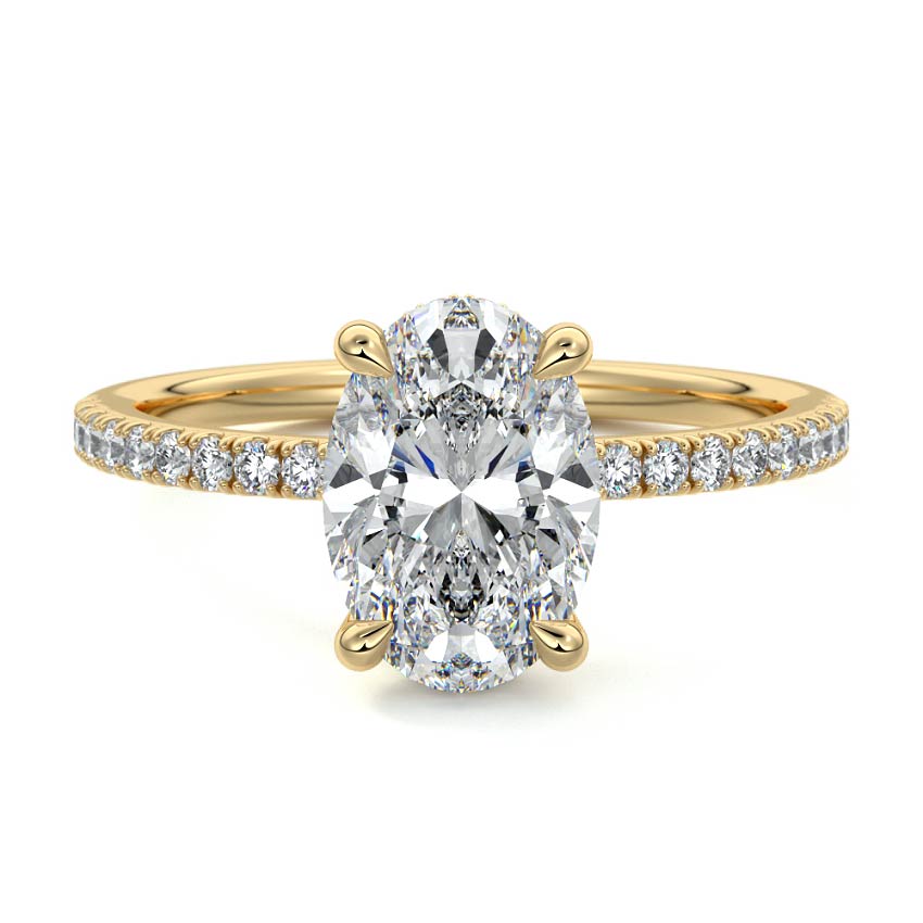 Silvia - Oval Yellow Gold Lab Grown Diamond Engagement Ring | Nura Lab