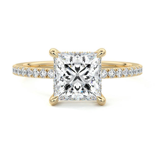 Silvia - Princess Yellow Gold Lab Grown Diamond Engagement Ring | Nura Lab