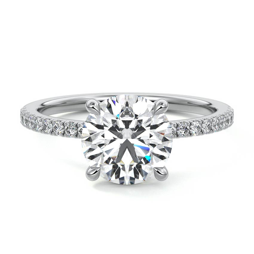Silvia - Round White Gold Lab Grown Diamond Engagement Ring | Nura Lab