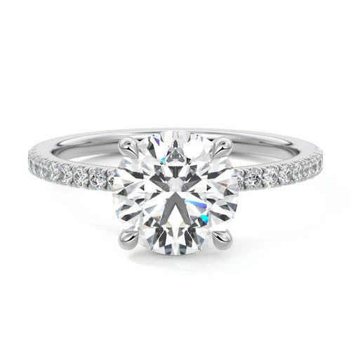 Silvia - Round White Gold Lab Grown Diamond Engagement Ring | Nura Lab