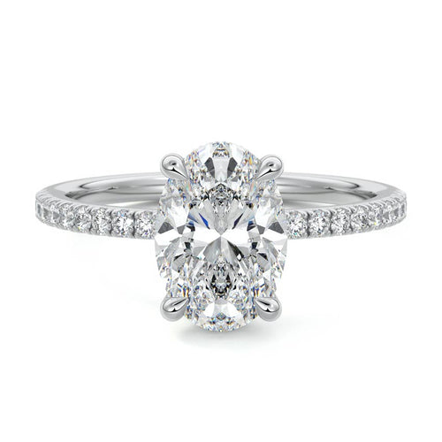 Silvia - Oval White Gold Lab Grown Diamond Engagement Ring | Nura Lab