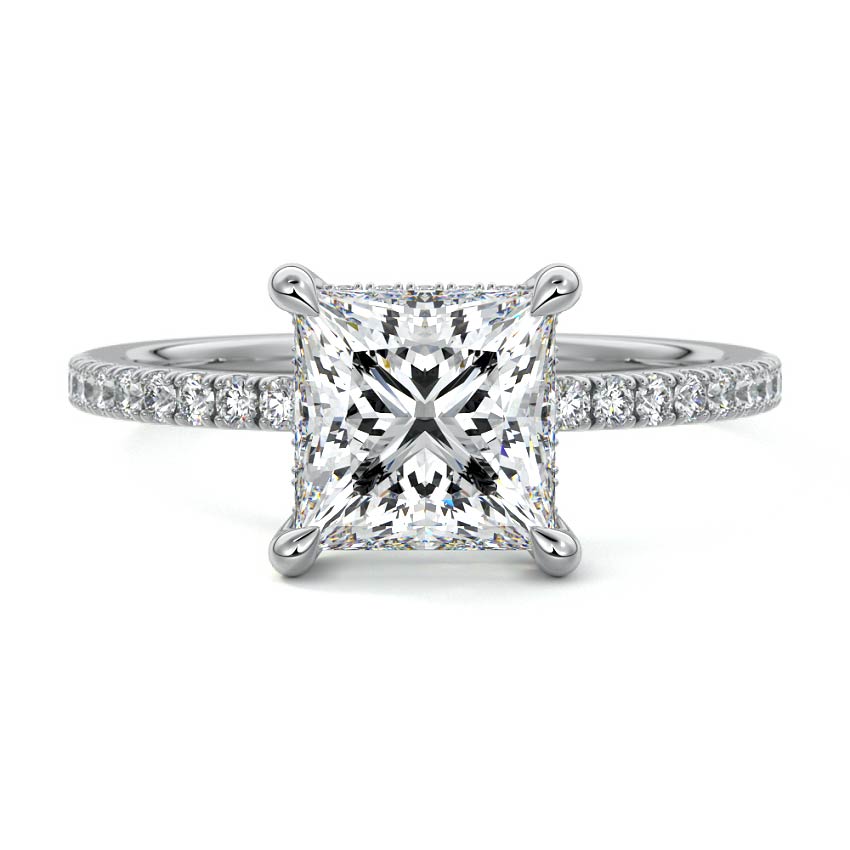 Silvia - Princess White Gold Lab Grown Diamond Engagement Ring | Nura Lab
