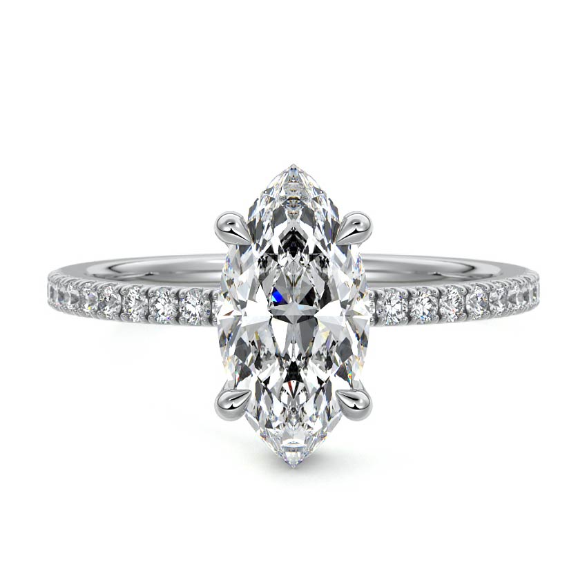 Silvia - Marquise Platinum Lab Grown Diamond Engagement Ring | Nura Lab