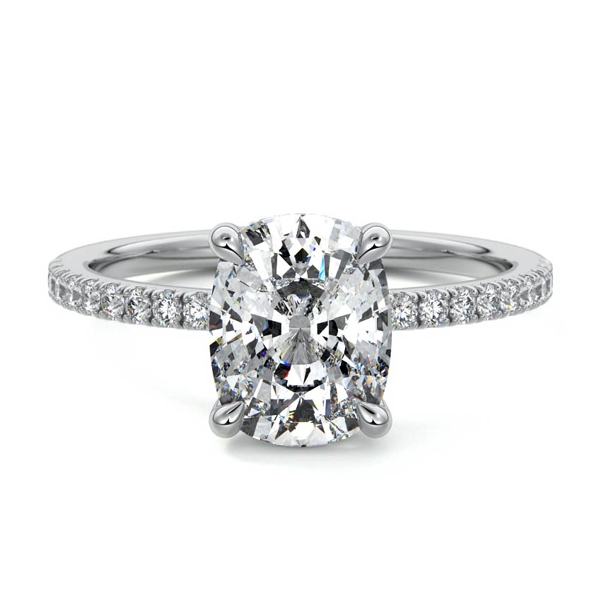 Silvia - Cushion Platinum Lab Grown Diamond Engagement Ring | Nura Lab