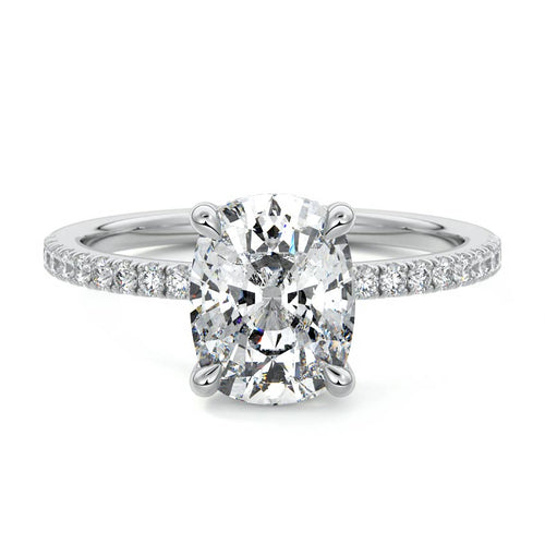 Silvia - Cushion Platinum Lab Grown Diamond Engagement Ring | Nura Lab